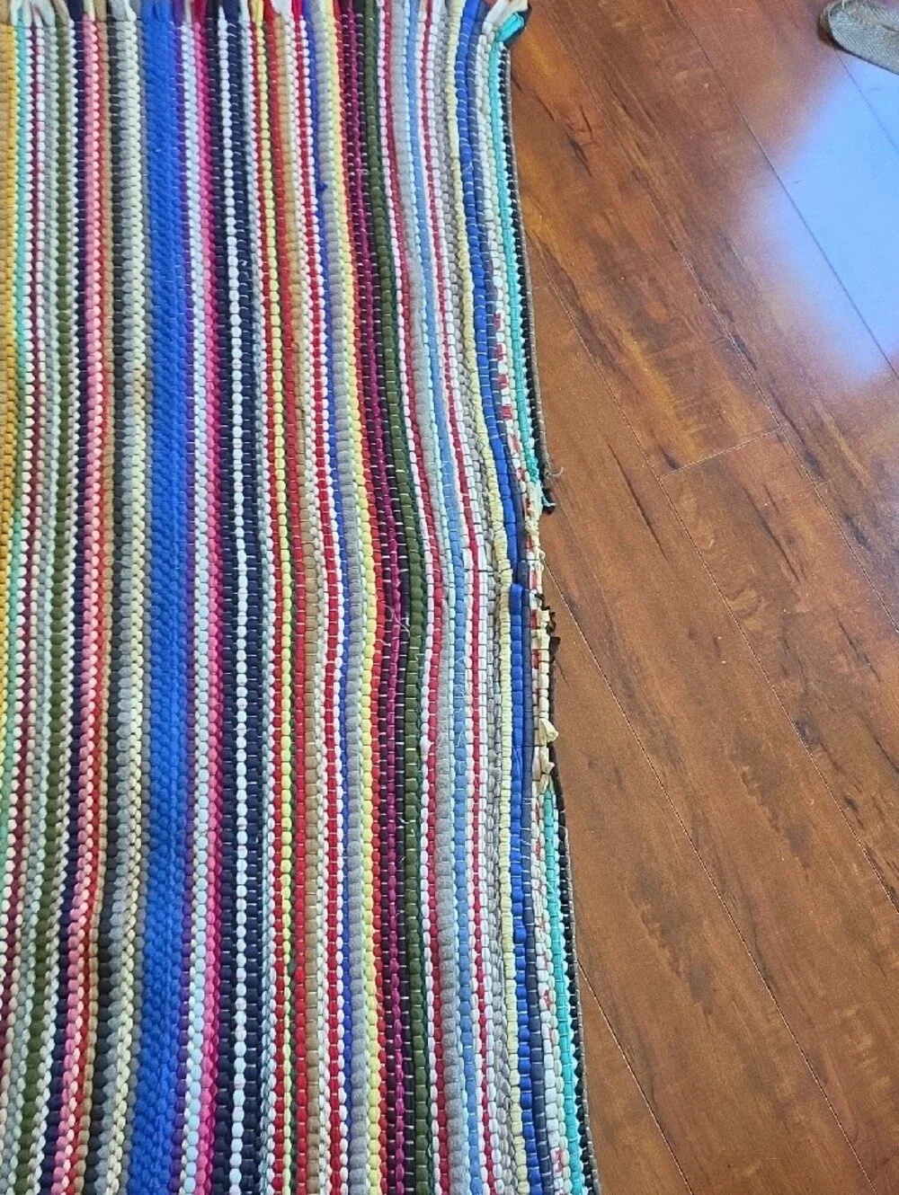 Multicolor Striped Woven Skirt - Vibrant Rainbow Stripes RAG RUG